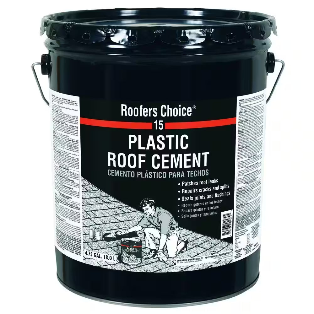 15 Plastic Black Roof Cement 4.75 Gal.