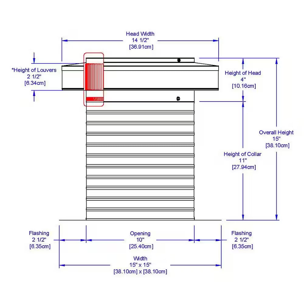 Keepa Vent 10 In. Dia 78 Sq. In. NFA Aluminum Finish Static Roof Vent for Flat Roofs with 11 In. High Collar