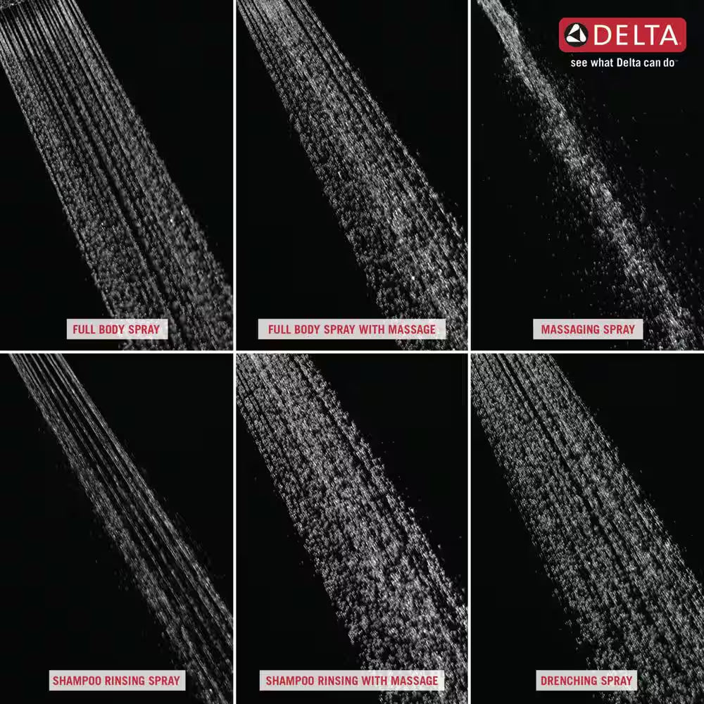 6-Spray Patterns 1.75 GPM 4.38 In. Wall Mount Fixed Shower Head in Chrome