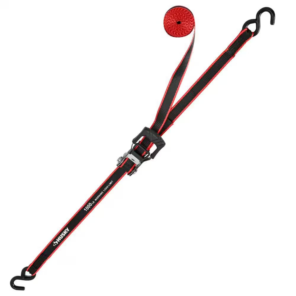 16 Ft. 1.25 In. Ratchet Tie-Down Straps with S-Hook (4-Pack)