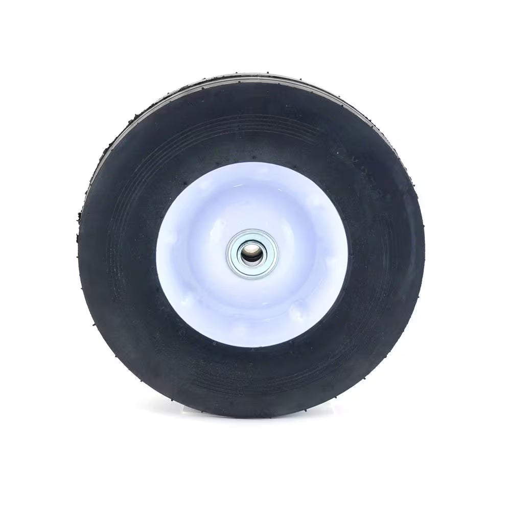 10 In. X 2.75 In. Flat Free Universal Hand Truck Wheel with 5/8 In. Ball Bering and Ribbed Tread