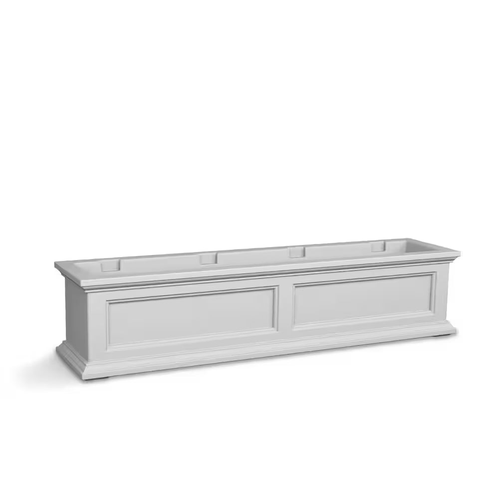 Fairfield 48 In. X 11 In. Self-Watering White Polyethylene Window Box