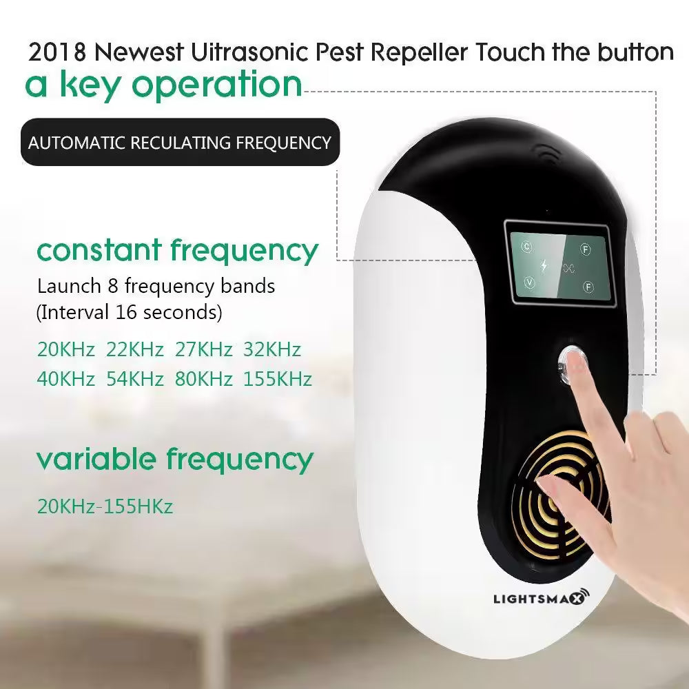 5-Watt Ultrasonic Electronic Indoor Pests Repeller Black Color