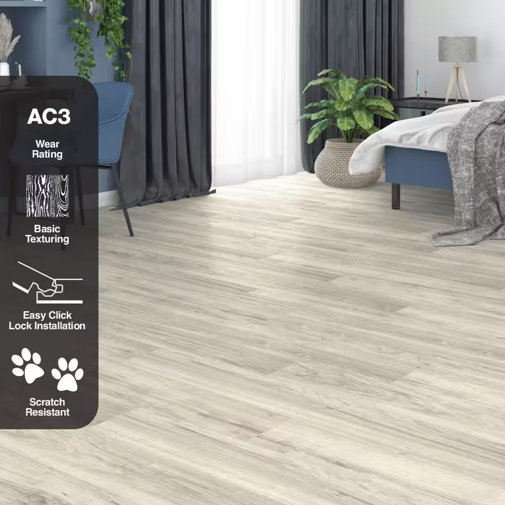 Lakeshore Pecan Stone 7 Mm T X 7.6 In. W Laminate Wood Flooring (24.2 Sqft/Case)