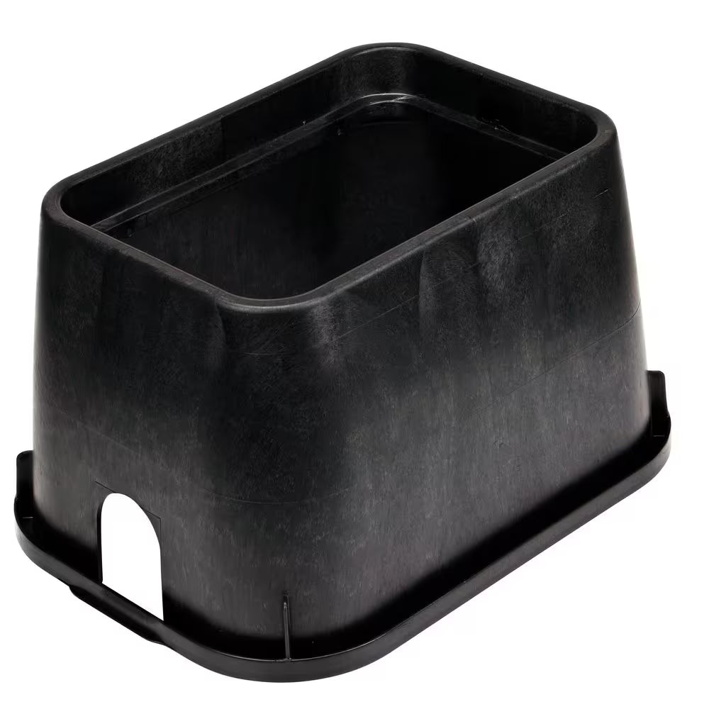14 In. X 19 In. Rectangular Valve Box and Cover, Black Box, Green ICV Cover