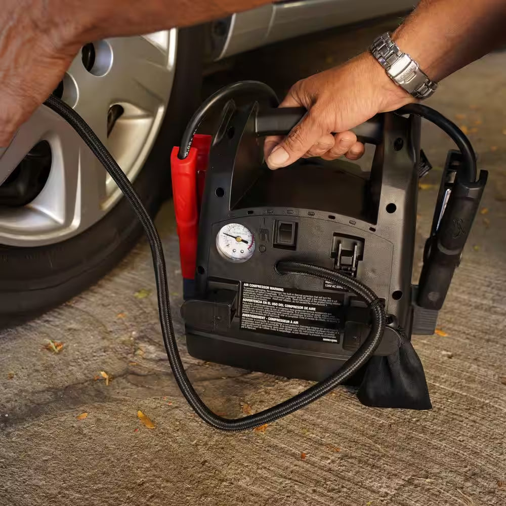 Automotive 12 Volt 1000 Amp Jump Starter and Portable Power Station with Air Compressor