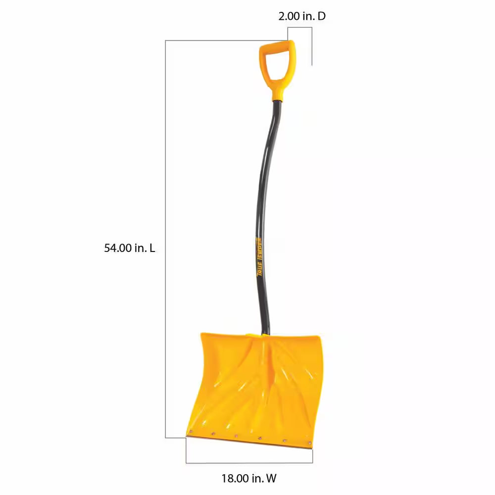 18 In. Ergonomic Mountain Mover Metal Handle Plastic Snow Shovel