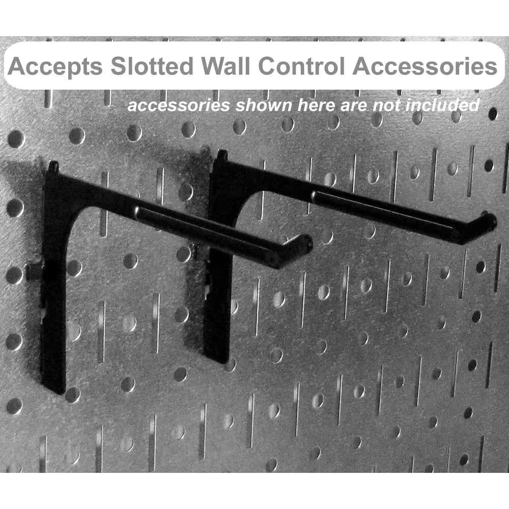 32 In. X 48 In. Metal Pegboard Standard Tool Storage Kit with Black Pegboard and Black Peg Accessories