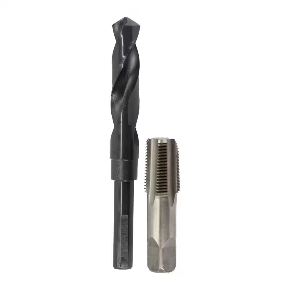 1/2 In. Carbon Steel NPT Pipe Tap and 23/32 In. High Speed Steel Drill Bit Set (2-Piece)