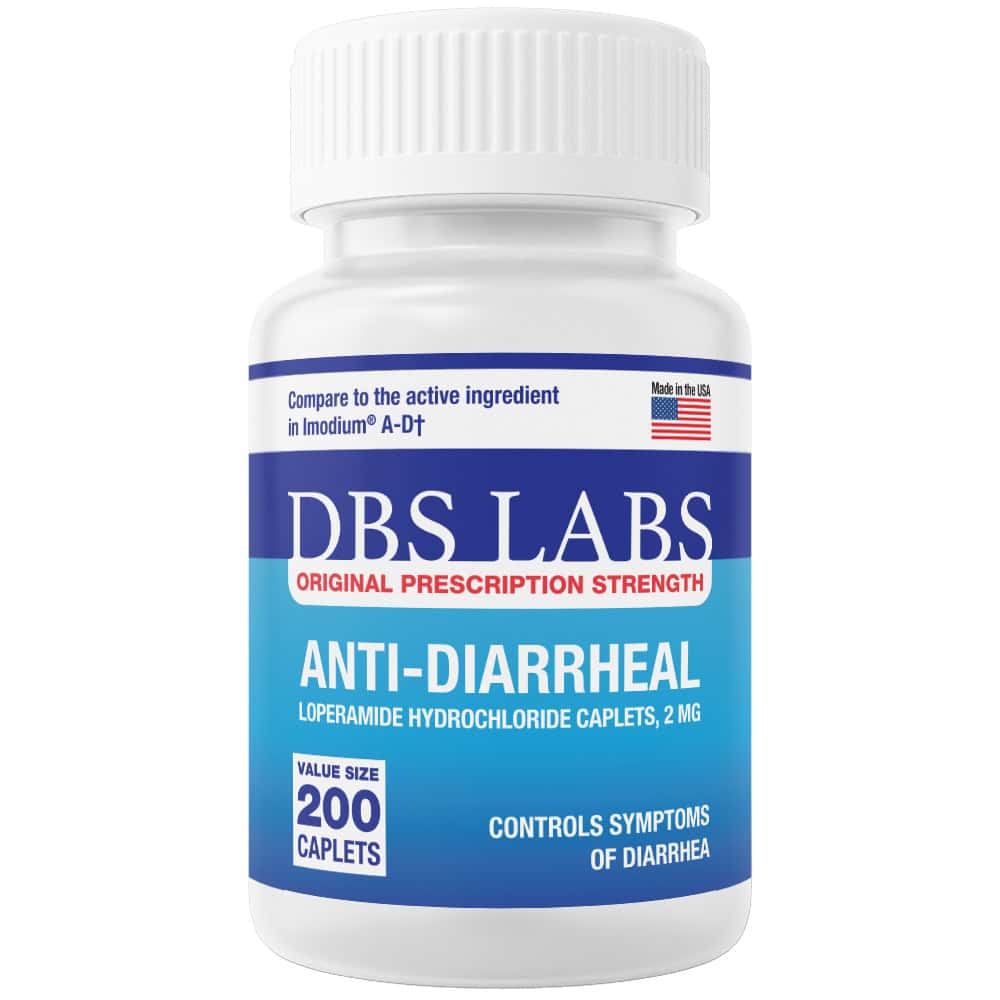 DBS LABS Diarrhea Relief Loperamide HCl 200 Caplets