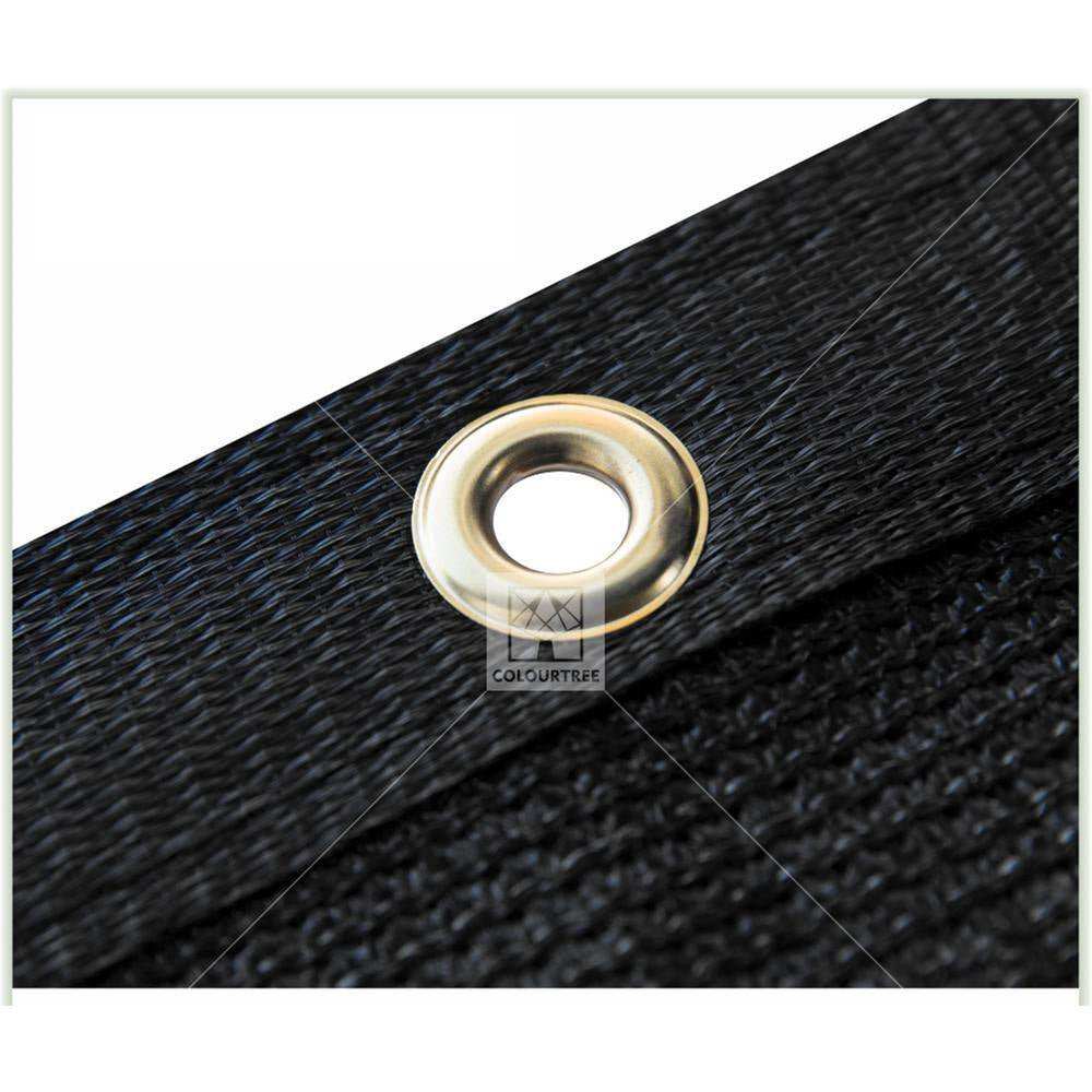 4 Ft. X 10 Ft. Black Privacy Fence Screen Mesh Fabric Cover Windscreen with Reinforced Grommets for Garden Fence
