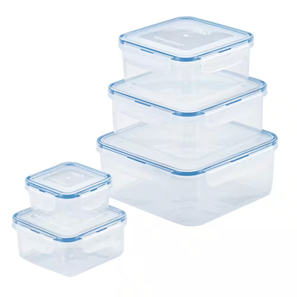 Easy Essentials 10-Piece Square Food Storage Container Set,