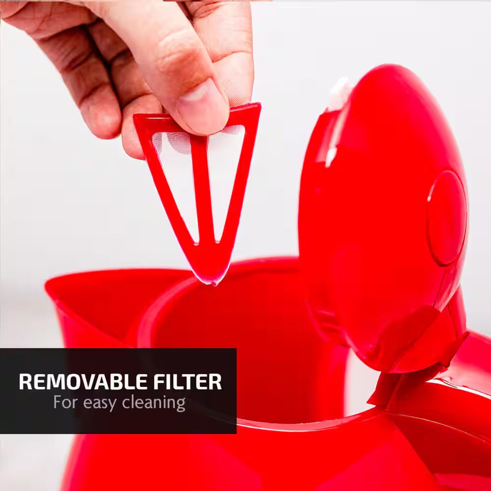 KP72R 7-Cup Red BPA Free Electric Kettle with Auto Shut-Off and Boil-Dry Protection