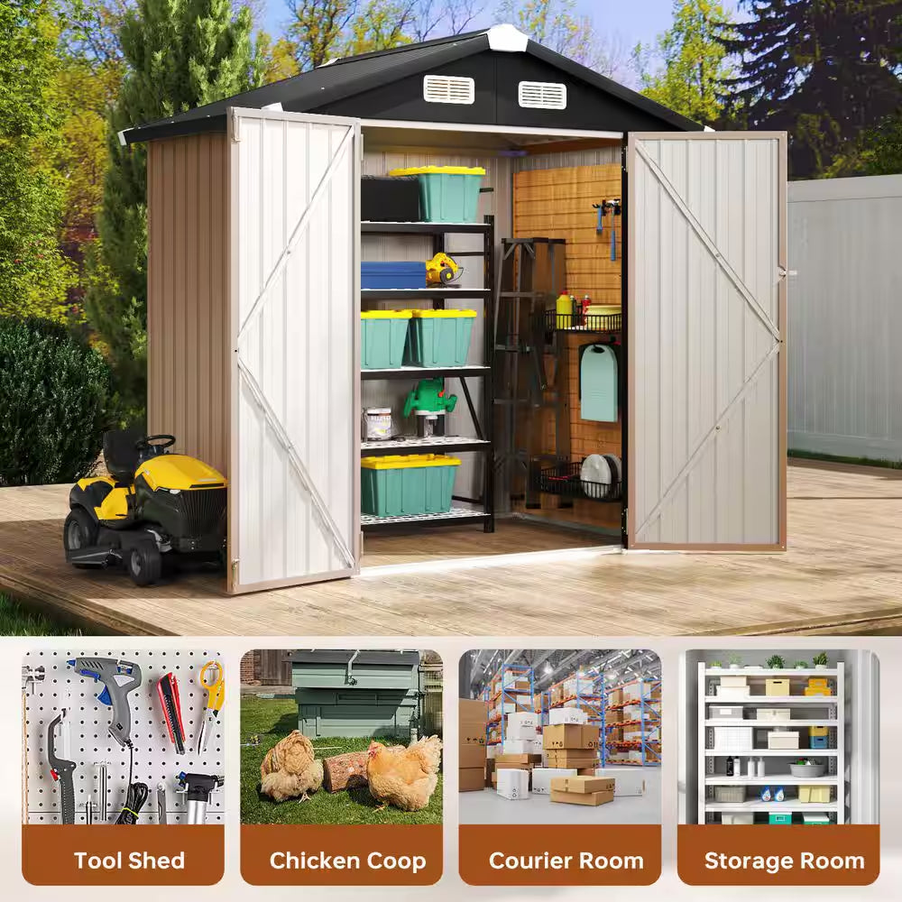 6 Ft. W X 4 Ft. D Metal Storage Shed for Garden and Backyard (25 Sq. Ft. )