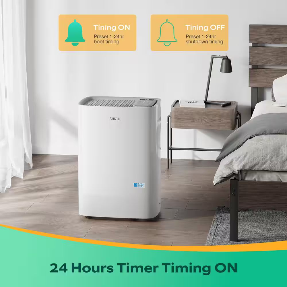 80 Pt. 5500 Sq. Ft. Dehumidifier In. White with Bucket and Drain Hose for Basement, Garage and Damp Rooms ENERGY STAR