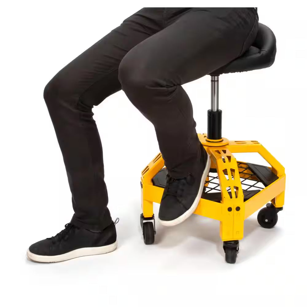 24 In. H X 16 In. W X 16 In. D Adjustable Shop Stool with Casters