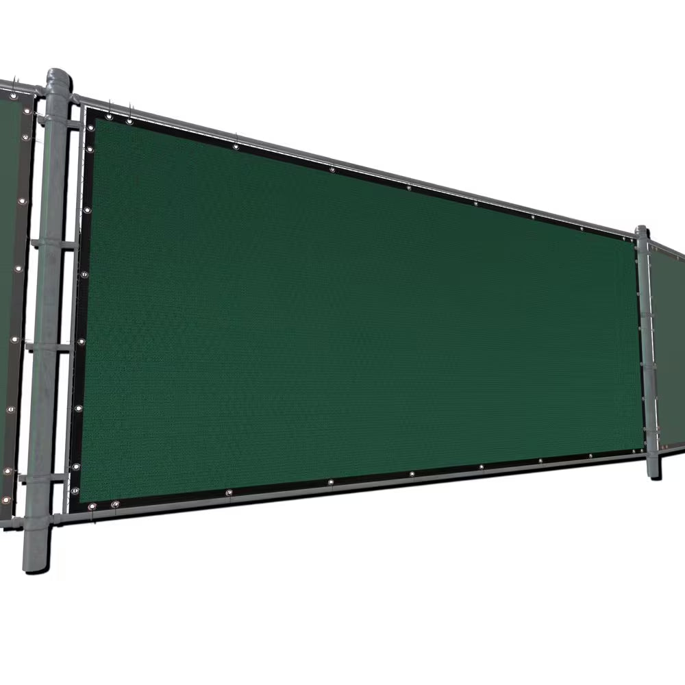 6 Ft. X 50 Ft. Black Plastic Mesh Fabric Privacy Fence Screen with Perimeter Stitched Edges and Grommets