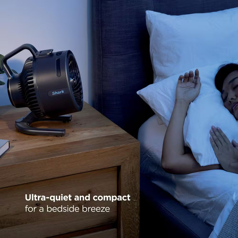 Flexbreeze Hydrogo 8.4 In. 5-Fan Speeds Personal Misting Portable Fan in Dark Grey with Ultra-Quiet Cooling