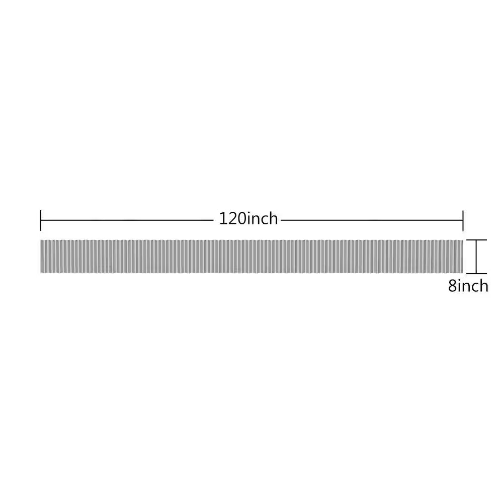 120 In. X 8 In. Silver Metal Corrugated Garden Edging, Strong Galvanized Iron Edging Strips with Rolled Edge Design