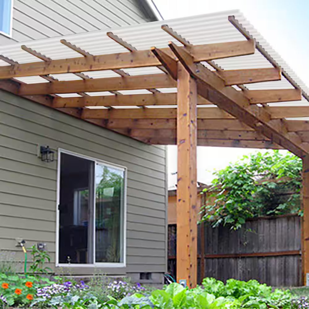 26 In. X 6 Ft. Corrugated Polycarbonate Roof Panel in White Opal