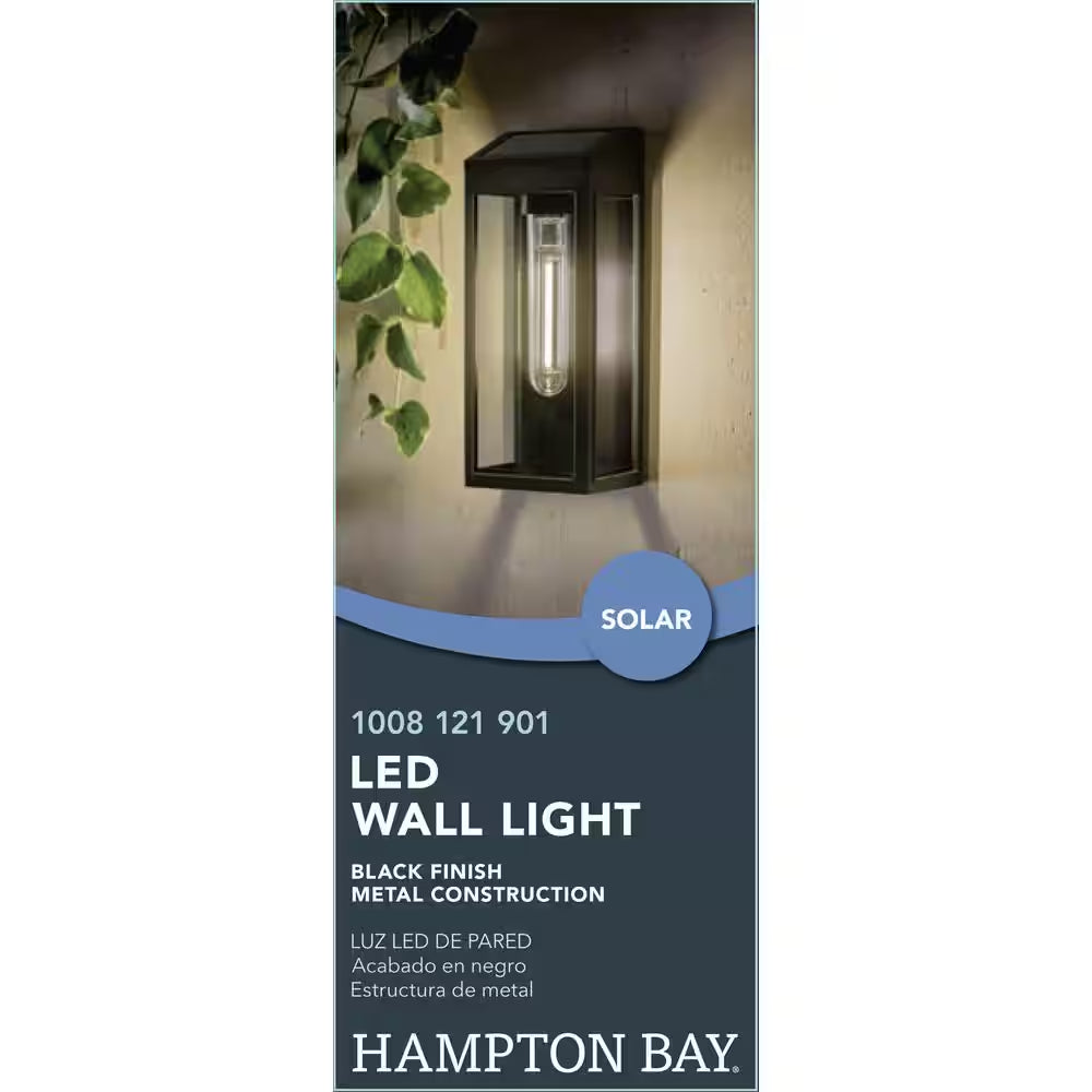 10 Lumen Black LED Weather Resistant Outdoor Solar Wall Light