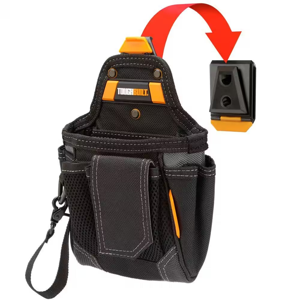 7.5" Warehouse Pouch in Black with 9 Pockets, Heavy Duty Tape Loop and Rugged Reinforced Construction