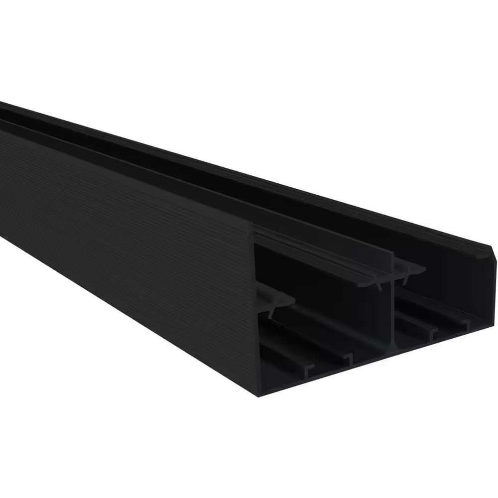 72 In. Black Aluminum Sliding Bypass Track and Hardware Set for 2-Door System-Door Not Included