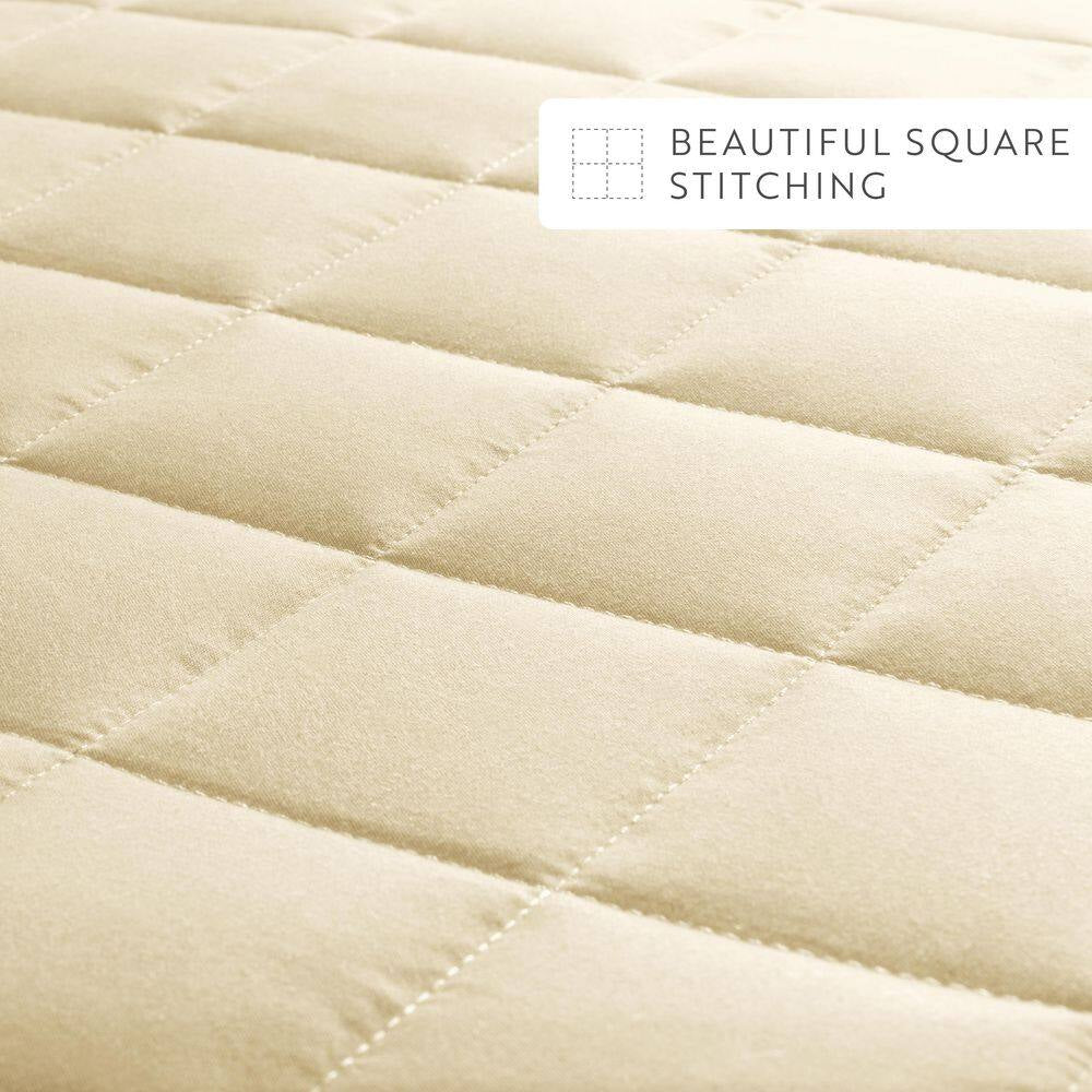 Square Yellow Queen Performance Quilted Coverlet Set