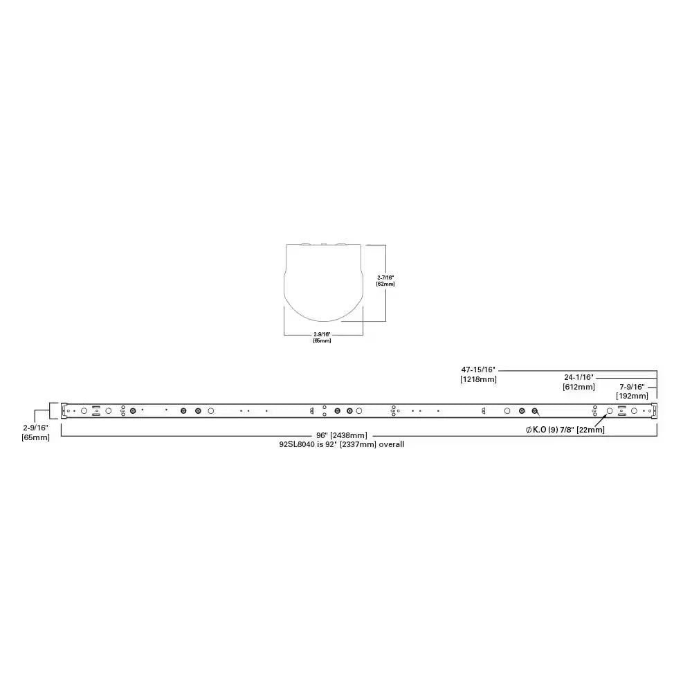 8 Ft. Linear White Integrated LED Strip Light with 9500 Lumens, 4000K, Dimmable, UNV Voltage