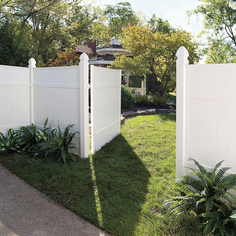 White Vinyl Fence Bracket Kit (2-Pack)