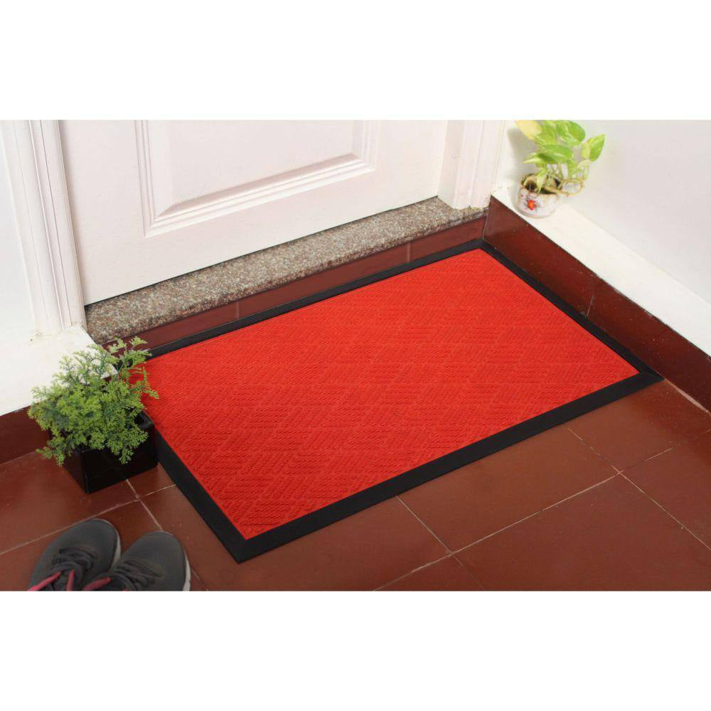 Patterned Orange 24 In. X 36 In. Rubber Non-Slip Indoor Outdoor Doormat