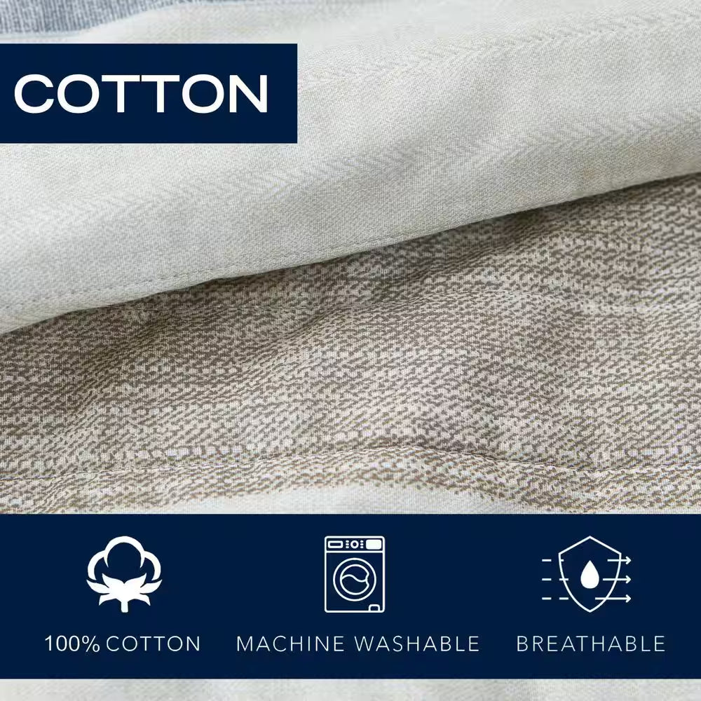 Ridgeport 3-Piece Beige Cotton Full/Queen Quilt Set