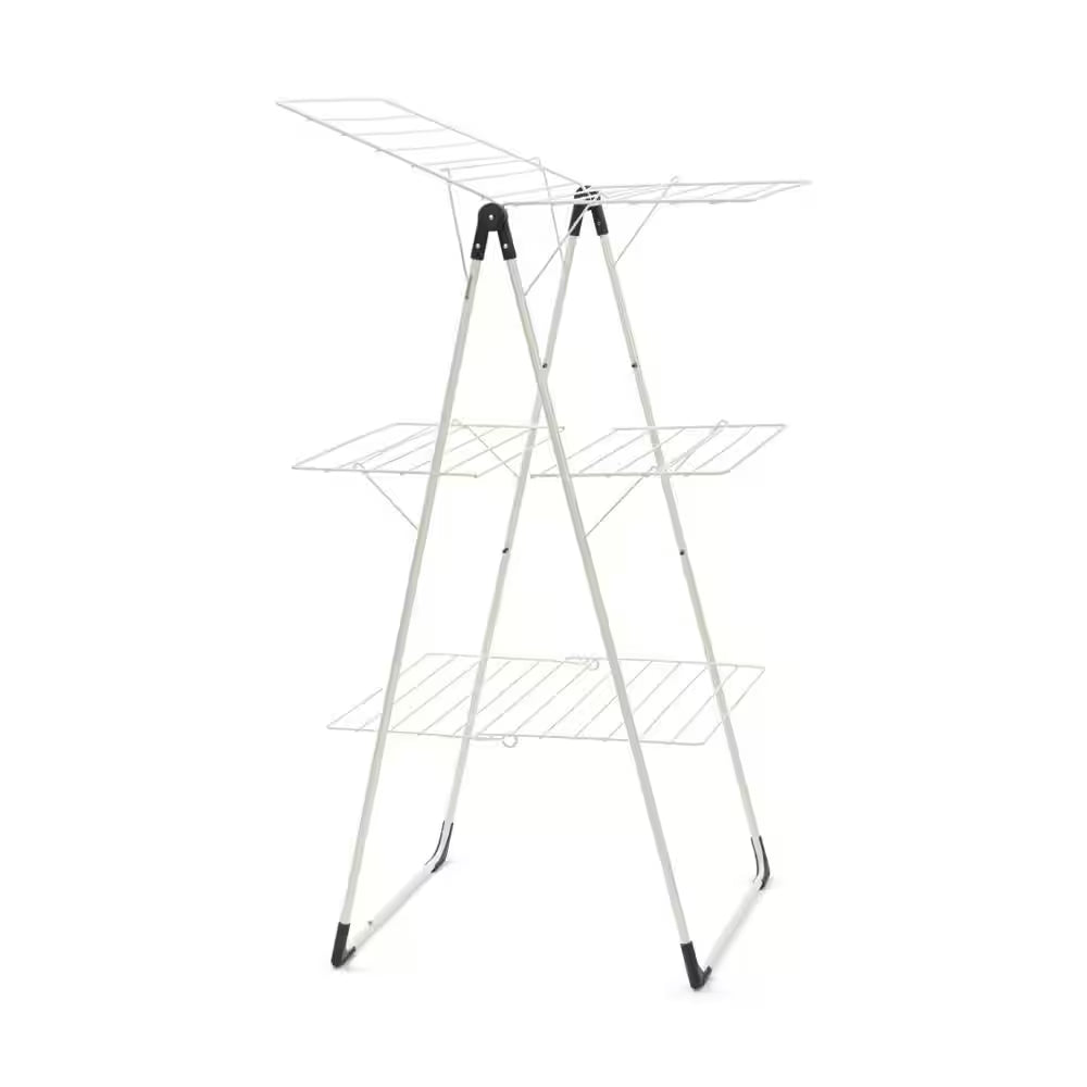 76 Ft. (23M) W 33.5 In. X H 51.6 In. Tower Clothes Drying Rack in Fresh White