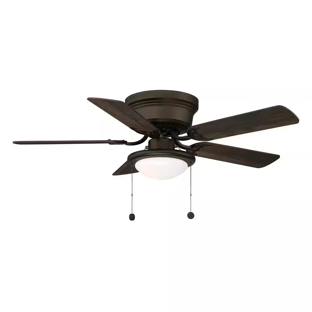Hugger 44 In. LED Indoor Oil-Rubbed Bronze Ceiling Fan with Light Kit