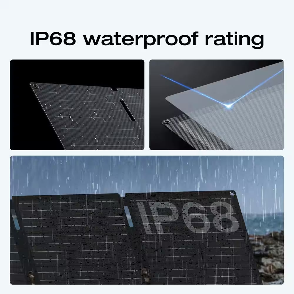 60-Watt Topcon Portable Solar Panel up to 25% Conversion Rate, IP68, Ideal Solar Power Source for RIVER 2 Series