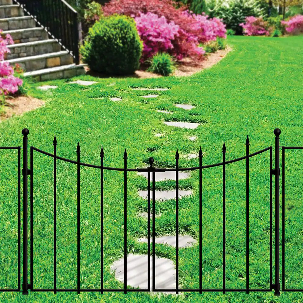 Empire/Westbrook 28 In. Black Steel Decorative Garden Fence Gate