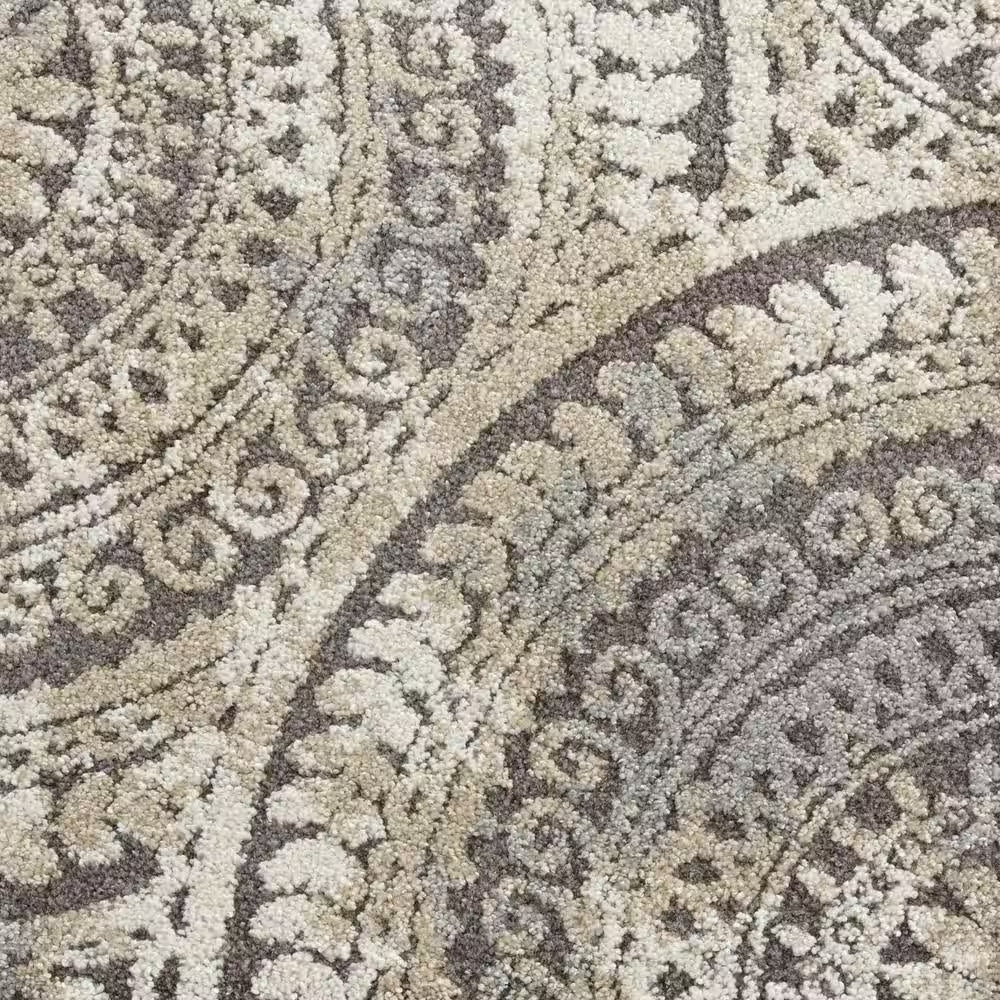 Spiral Medallion 7 Ft. X 9 Ft. Gray Geometric Area Rug