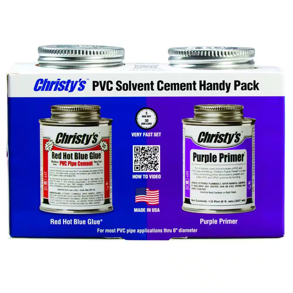 8 Oz. PVC Red Hot Blue Glue and Purple Primer Handy Pack