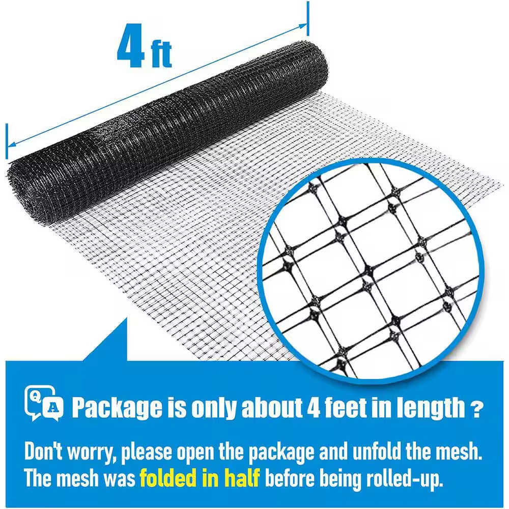 7 Ft. X 100 Ft. X 3/4 In. Black Plastic Bird Netting for Vegetable, Tree and Fruit
