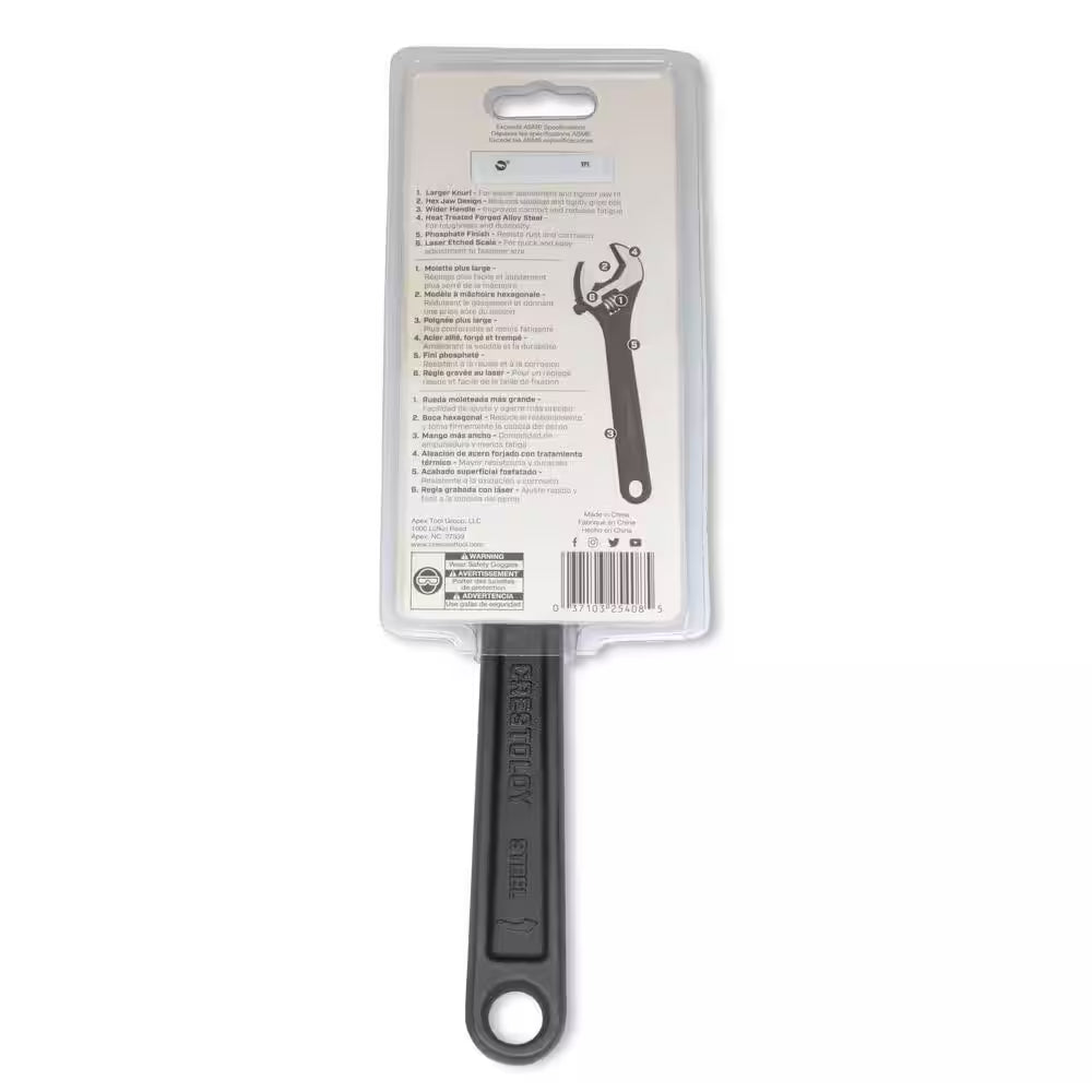 10 In. Black Oxide Adjustable Wrench