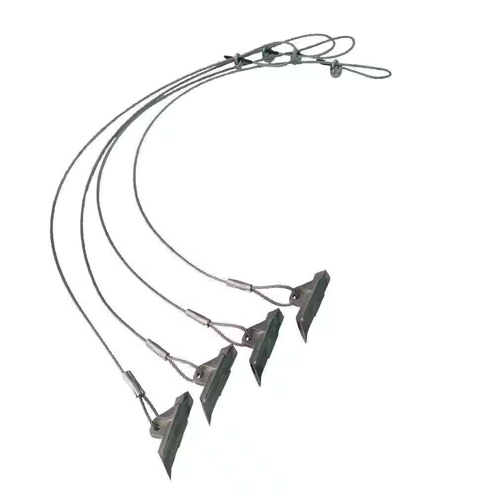 30 In. Easyhook Anchor Kit (4 Pieces) with Driving Rod and Heavy-Guage Wrapped Wire Cables