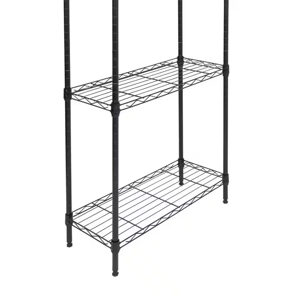5-Tier Steel Wire Shelving Unit in Black 24 In. W X 72 In. H X 10 In. D