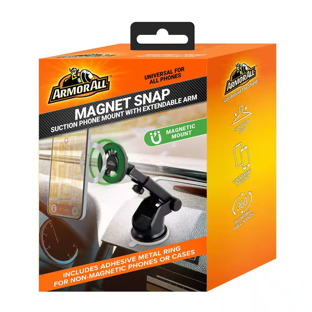 Magnetic Phone Mount for Car, Dashboard and Windshield Phone Holder with Industrial Suction Cup for Magsafe Phones