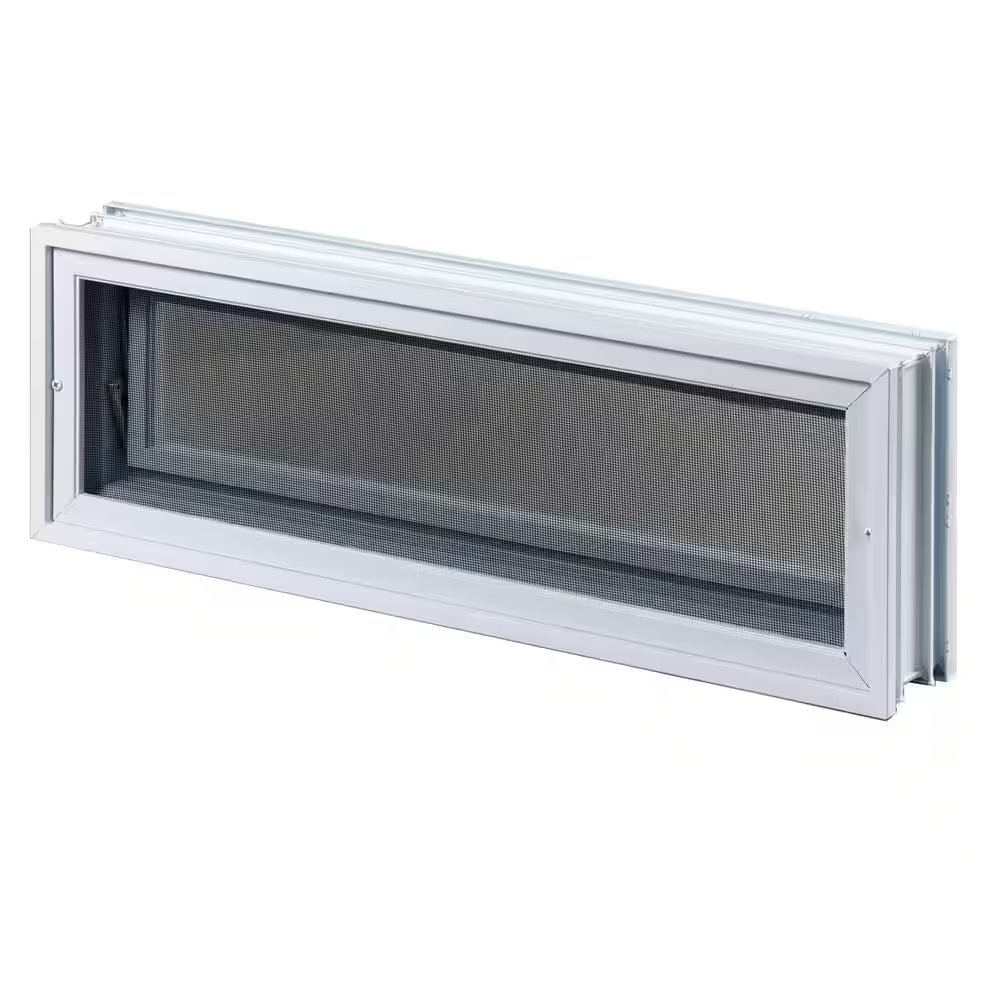 3 In. Thick Series 24 In. X 8 In. X 3 In. Hopper Vent for Glass Block Windows (Actual 23.25 In. X 7.75 In. X 3.12 In.)