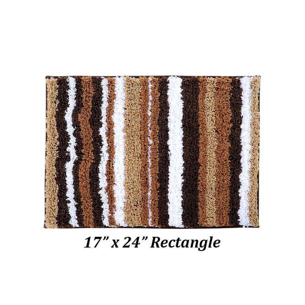 Griffie Collection 17 In. X 24 In. Brown Polyester Rectangle Bath Rug