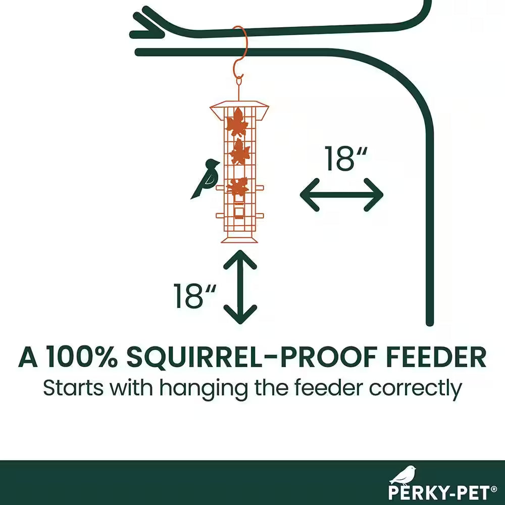 Squirrel-Be-Gone Squirrel-Resistant Metal Durable Wild Bird Feeder - 2 Lb. Capacity