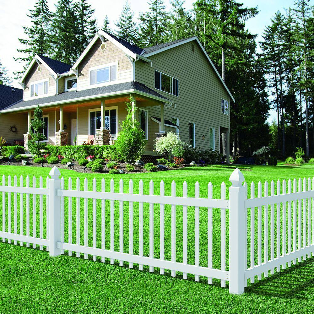 White Vinyl Fence Bracket Kit (2-Pack)