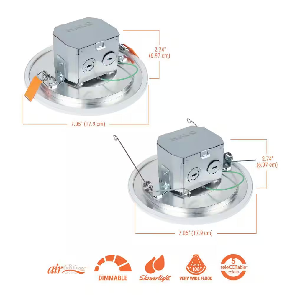 CJB 6 In. 2 in 1 Installation LED Downlight with Attached JBOX, 75-Watt Equivalent, 5CCT, 900-Lumen