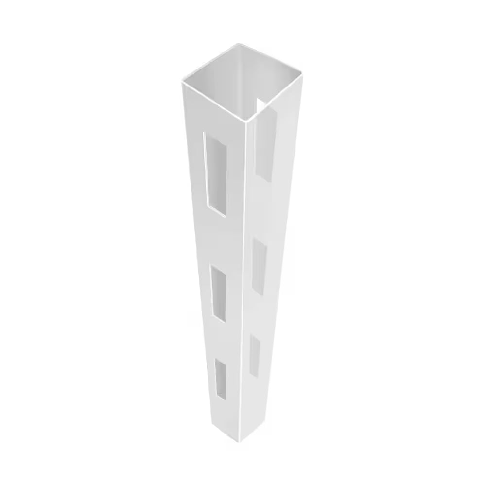5 In. X 5 In. X 7 Ft. 3-Hole White Vinyl Fence Line Post
