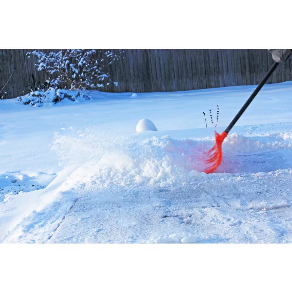 Bigfoot 50 In. Roller Snow Shovel with Large D-Grip Metal Handle